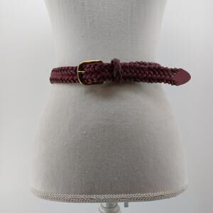 Vintage Capezio Small Medium Belt Magenta Leather Weaved Braided